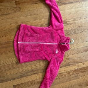 NWOT girls pink north face fleece, size S